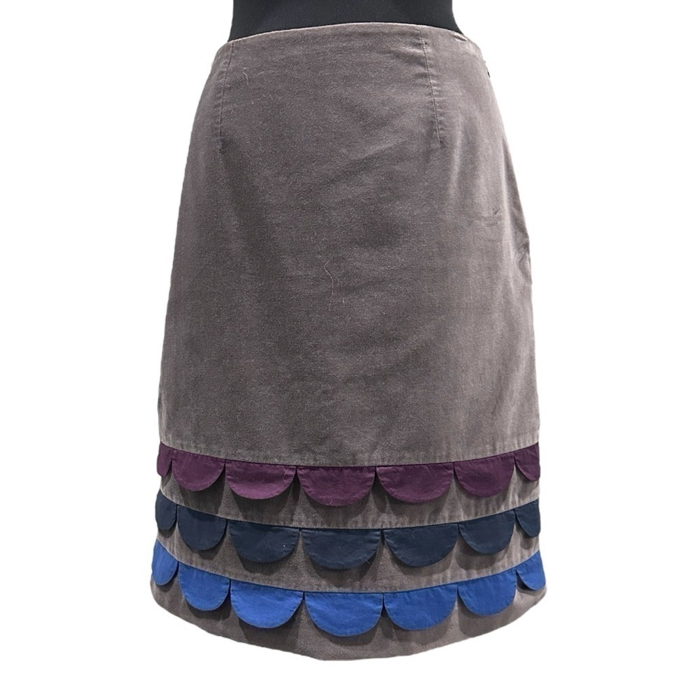 Boden Velvet Scallop Petal Trim A-line Skirt Sz 6